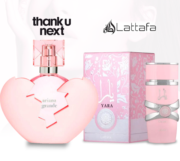 Combo Yara Lattafa Rosada 100ml & Thank U Next Fragancias by Ariana Grande 100ml
