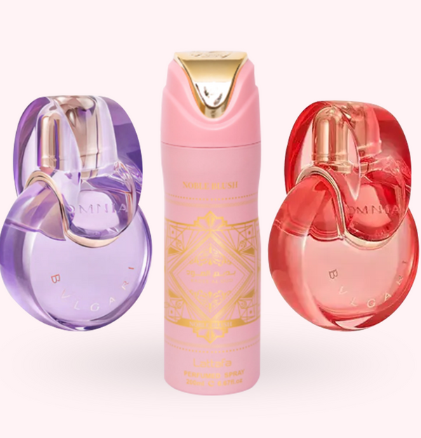 Pack Bvlgari amethyst y coral + body spray noble blush
