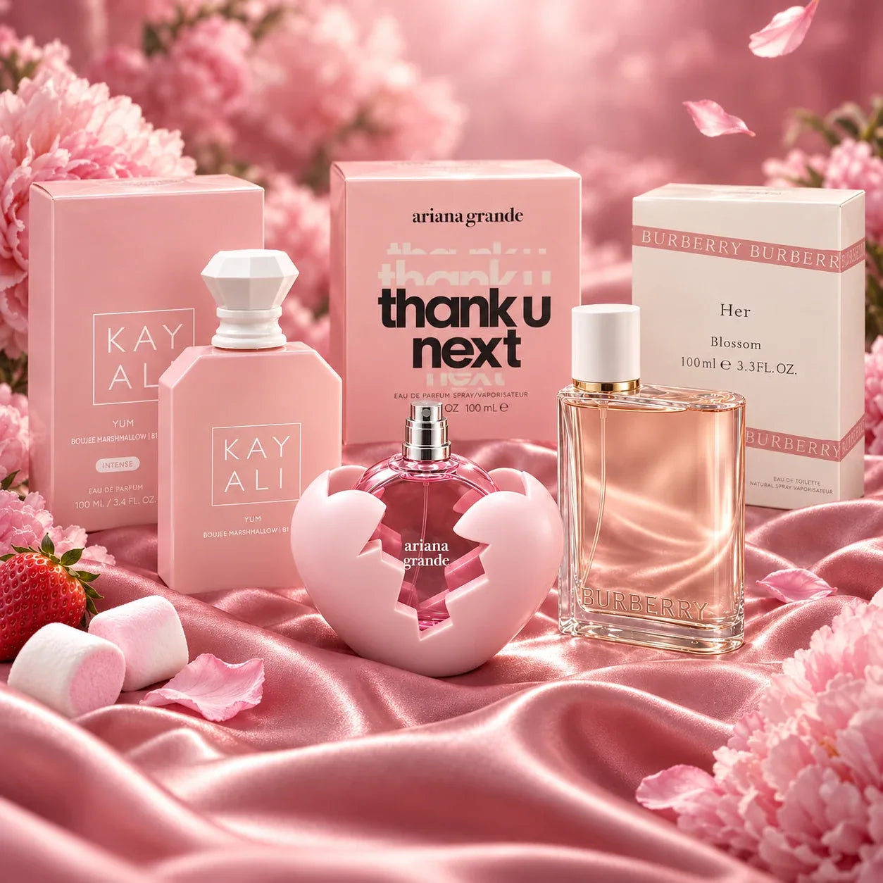 Pink Crush: tres perfumes con sus cajas